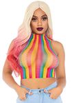 Leg Avenue Women's Rainbow Net Babydoll Lingerie, Multicolor, O/S