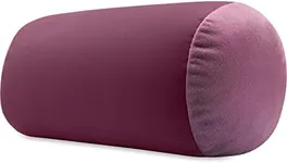 Microbead Bolster Neck Roll Pillow, Gently Body, Head, Neck & Shoulders No Pain Rest, Relax Sleep - Silky Feel Prevent Wrinkles & Hair Breakage - Lightweight Cylinder Tube, 14" x 8", Burgundy /Merlot