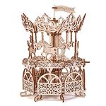 Wood Trick Wooden Carousel Horse Toy, Merry-Go-Round Toy Rotating Mechanical Model - 3D Wooden Puzzle, Assembly Toys, ECO Wooden Toys, Best DIY Toy - STEM Toys for Boys and Girls