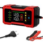 STHIRA® Car Battery Charger 10A 12V Fully Automatic Battery Charger Repair Charger 2Ah-150Ah LCD Multifunctional Vehical Battery Charger for Motorcycle, Off-Road, Boat, Lawn Mower