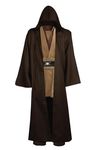 Gothden Jedi Tunic Costume Hooded Robe Knight Fancy Full Set Halloween Cosplay Masquerade Party Costume