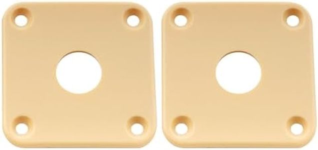 Musiclily Pro Plastic Curved Jack Plate Square Jackplate for G style Epiphone Les Paul Guitar, Cream (Set of 2)