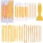 Pottery Clay Sculpting Tools, Polymer Clay Tools, Wood Carving Tools, Pottery Clay Modelling Tools Double-Ended for Sculpture, Modelling Clay, Polymer, Ceramic, Embossing (39pcs)