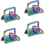 SPEEDWOX 25Pcs 1 Inch Key Fob Hardware Set, Rainbow Keychain Wristlet with Split Ring, for Ribbon Webbing