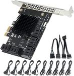 SATA Expansion Card 10 Ports, SATA PCIe Card,6Gbps PCI Express x1 to SATA 3.0 Controller Card for Windows XP/7/8/10 SSD HDD