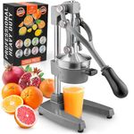 Zulay Professional Citrus Juicer - Manual Citrus Press and Orange Squeezer - Metal Lemon Squeezer - Premium Quality Heavy Duty Manual Orange Juicer and Lime Squeezer Press Stand, Gray