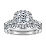 Epinki Womens Promise Rings Sterling Silver, 2 Ring Set Cubic Zirconia Promise Wedding Rings Size N 1/2