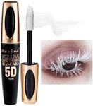 White Mascara, Coloured 5D Fiber Waterproof Eyelash Primer Long Lasting Thick Smudge-Proof Telescopic Lash Mascara for Sensitive Eyes Makeup, Party Stage Use Halloween Christmas Gifts