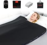 RRGFB Portable Infrared Sauna Blanket, Detox & Relaxation at Home, Adjustable Timer 1-60 Min, Temperature Range 95-167℉, 6 ft x 2.6 ft, Durable PU Leather Cover