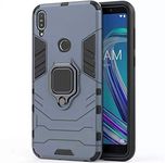 zivite Armor Shockproof Soft TPU and Hard PC Back Cover Case with Magnetic Ring Holder for Asus Zenfone Max Pro M1 - Armor Grey