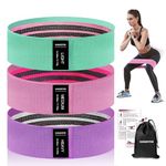 KANGFITER Fabric Resistance Bands for Working Out, 3 Level Non-Slip Booty Bands for Women and Men, Loop Exercise Bands Set for Leg and Glutes, Hip Elastic Bands for Home and Gym Fitness, Yoga, Pilates