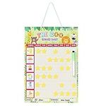 Navaris Kids Magnetic Reward Chart - Behavior Rewards Weekly Bedtime Chore Home Planner for Children - with Stars, Activity Magnets, Pen - Zoo Design