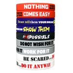 RUANJAI 12-Pack Motivational Wristband Silicone with Inspirational Messages - Unisex Adult Size Woman Man Teens