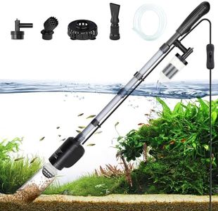 AQQA Aquarium Vacuum Gravel Cleaner Electric Fish & Turtle Tank Water Changer 6 in 1 Multi-Functional Aquarium Cleaning Tools Set for Water Cleaning & Circulation (20W, 320GPH)