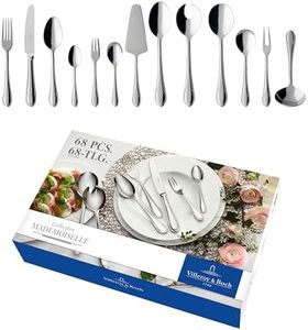 Villeroy & Boch – Mademoiselle Cutlery Set 68 Pieces for 12 People, Dishwasher Safe, Rustproof, Knife, Fork, Spoon, Luxury Cutlery Set, Dinner, 18/10 Stainless Steel