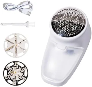 Nori Trim Fabric Shaver - Lint Remover for Clothes & Furniture Couch Pilling - Sweater Pill Remover - Clothes Shaver with 6 Precision Blades - Wireless and Rechargeable - White