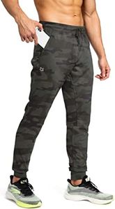 G Gradual Men's Sweatpants with Zipper Pockets Athletic Pants Traning Track Pants Joggers for Men Soccer, Running, Workout(Green Camo,L)