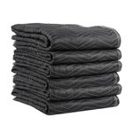 US Cargo Control Moving Blankets 72"x80" MBDELUXE65 Econo Deluxe, (65 lb/doz Weight), Professional Quilted Large Moving Blankets, Furniture Packing Pads for Shipping, Cargo Blanket, 6-Pack, Black