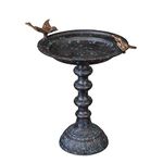 Evergreen Garden Cast Iron Bird Bath on Pedestal