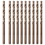 Sipery Cobalt Drill Bit Set, M35 High Speed Steel Drill Bit Kit, 135 Degree Tip, Jobber Length Twist Bits for Hard Metal, Stainless Steel with Storage Case, 10Pcs 3mm/0.12"