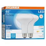 SYLVANIA, 65W Equivalent, LED Light Bulb, BR30 Lamp, 2 Pack, Daylight, Energy Saving & Dimmable, Value Series, Medium Base, Efficient 9W, 5000K