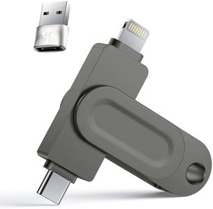 MFi Certified iPhone Flash Drive,512GB Phone Photo Stick,3 in 1 Flash Drive for iPhone,USB Memory Stick for Backup,USB Drive Compatible with iPhone,iPad,Android,PC,More Devices(Black)
