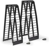 Titan Ramps 9 FT HD Arched ATV/UTV Loading Ramps, Pair Black Aluminum Folding, Rated 900 LB, All Terrain Portable, Safety Straps Included