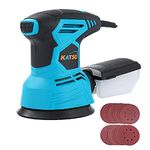 KATSU Random Orbital Sander 125mm, 240W Electric Palm Sander with Dust Collection System, 6 Variable Speed, for Home Decoration Furniture Finishing, 20Pcs Sanding Pads Included 100175