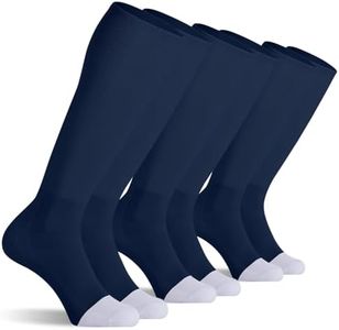 CELERSPORT 3 Pack Baseball Soccer Softball Socks For Youth Kids Men Women Multi-sport Tube Socks Navy Medium