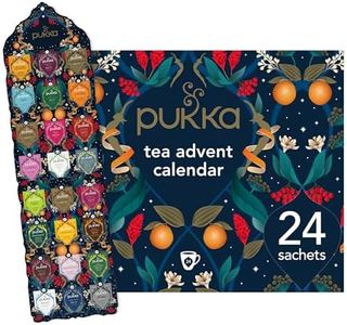 Pukka | Advent Calendar 2024 Organic Tea | Selection of 24 Delightful Black/Green Teas and Infusions | Christmas Gift Idea for Men and Women 100% Organic