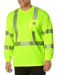 Carhartt Men's High Visibility Force Long Sleeve Class 3 Tee, Brite Lime, X-Large