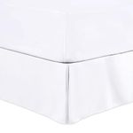 Lux Decor Collection Bed Skirt - 14 Inch Tailored Drop, Wrap Around Bed Frame Cover, Easy Fit - Brushed Microfiber Quadruple Pleated - Wrinkle, Fade, Stain Resistant - King Size, White