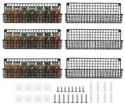Wall Spice Rack, 6 Pack Metal Hanging Spice Racks, Kitchen Wire Basket Srotage Organizer, Wall Mounted Organization Shelf for Seasoning Bottles, Canned Food and Spices Jars