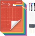 Ospelelf Undated Wall Calendar Dry Erase 12 Month, 12" x 17" Laminated Calendar Monthly Office Calendar 2025, 12 Sheets