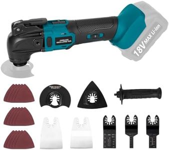 Yofuly Outil Oscillant Multifonction Sans fil pour Batterie Makita 18V Li-Ion, Outil Multifonction 6 vitesses Réglables, Moteur sans Balais pour Enlever, Racler, Couper (Piles Non Incluses)
