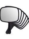 OMIRO Hand Mirror, All Black Handheld Mirror with Handle, 6.6" W x 9.3" L, Pack of 6