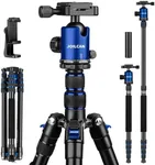 80/85 inches Heavy Duty Tripod for Camera and Phone, 85" Camera Monopod Tripod, DSLR Binoculars Spotting Scope Camcorders Video Tripod Stand, 360 Degree Ball Head, 35 lbs Loads