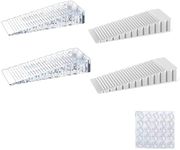 Juscuca DoorStops,ClearRubberDoorStop,DoorStopperSafetyWedge,DoorStopHeavy,DutyRubberDoorWedge（4pcs）Set wordt geleverd met 25pcs Cabinet Door Bumpers