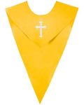 IvyRobes Unisex One-Color V Shape Choir Stole With Cross Gold