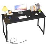 Foxemart Writing Computer Desk Modern Sturdy Office Desk PC Laptop Notebook Study Table for Home Office Workstation, Black