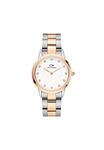 Daniel Wellington Analog Women's Stainless Steel Watch (White Dial Rose Gold/Silver Colored Strap)