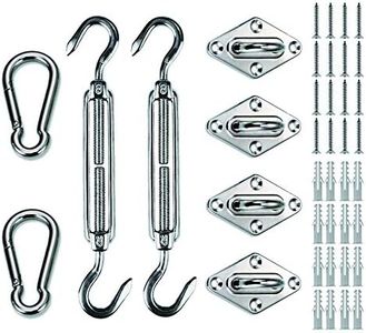LOVE STORY Shade sail Hardware Kit for Rectangle Heavy Duty Sun Shade sail Installation 8 Inches Stainless Steel for Deck Garden Lawn Patio