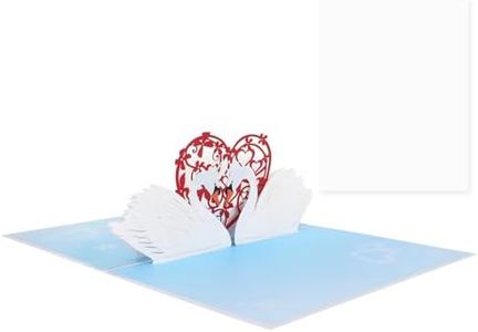 Proxima Direct White Swan 3D Pop Up Card 3D Design Heart Vernal Lake for Wedding Love Couple -20x15cm (with Envelope)