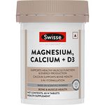 Swisse Magnesium, Calcium+D3 Supports Muscle Function, Energy & Bone Health (Manufactured In Australia) - 60 Tablets (1 Tablet Per Serving)