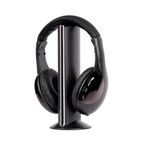 DEARBIRDER Wireless Stereo TV Headphones, Professional Black Monitoring Headphones Hi-Fi FM Radio Headset - 5 in1 Wireless Over-Ear Headset