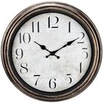 WOOPHEN 16 Inch Wall Clock, Battery Operated Extra Large Silent Non-Ticking Wall Clocks Vintage Retro Rustic Style Decorative for Living Room Kitchen Farmhouse (Bronze)