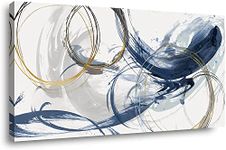 Canvas Wall Art Abstract Art Paintings Blue Fantasy Colorful Graffiti on White Background Modern Artwork 75cmx150cm Wall Decor for Living Room Bedroom Kitchen