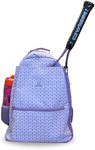 Tennis Backpack for Women Purple – Lightweight Tennis Racket Bag Includes Hook and Stores 2 Rackets, Balls, and Sports Gear – Backpack Only