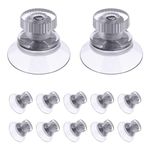 flintronic 12 PCS Suction Cups, 25mm Clear Suction Pads Plastic Sucker Pads, Suction Holder with Knurled Nut Window Suckers for Glass Mirror Window Wall Door and Other Smooth Flat