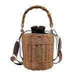 NIBD Rattan Bucket Bag Wicker Woven